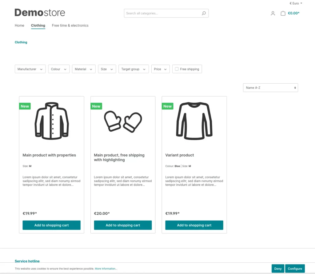 demo-store-front-shopware