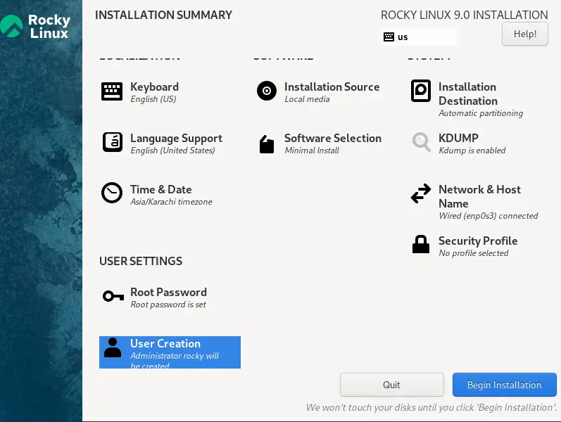 setup-screen-rocky-linux-9