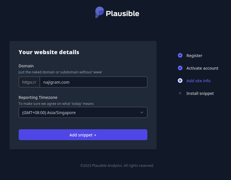 plausible-add-website