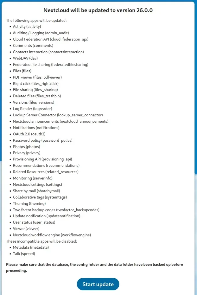 start-update-nextcloud-upgrade