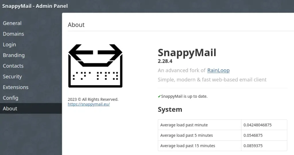 snappymail-about-page